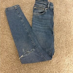Zara Distressed Blue Skinny Jeans Perfect Condition